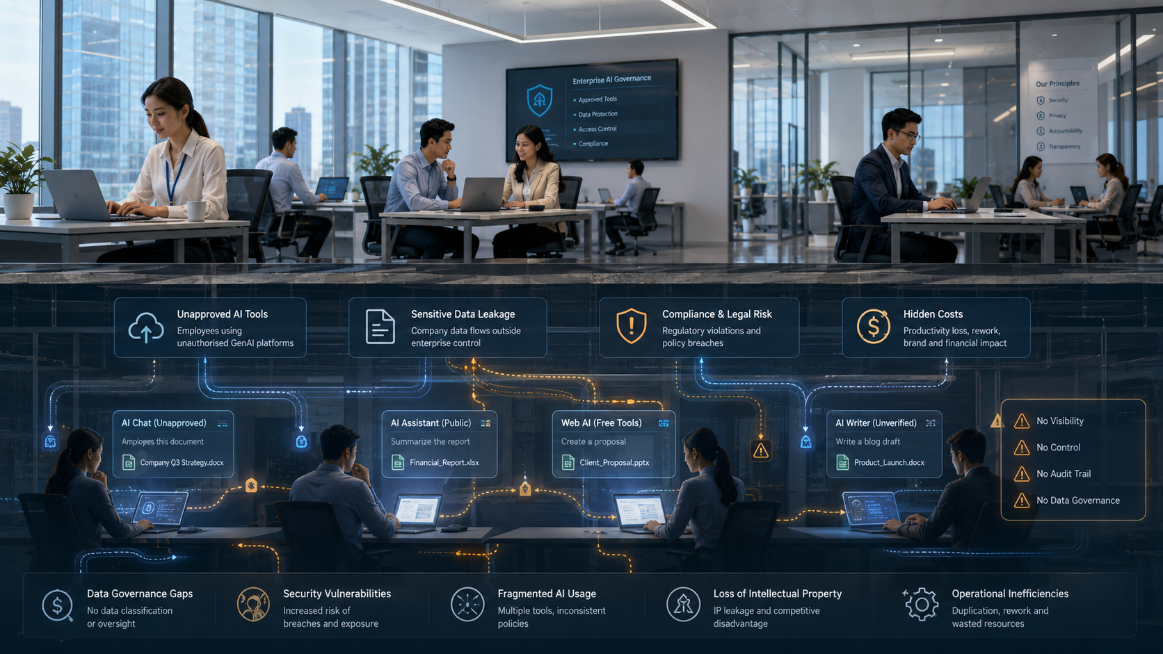 Clarion.ai The Hidden Costs of Shadow AI: What Happens When Employees Use Unauthorised GenAI Tools